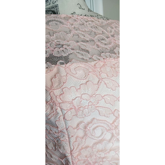 Vintage Emma Domb Pink Lace Dress Size 11/12, Union Made, Mod, Mad Men, Spring - Picture 7 of 8